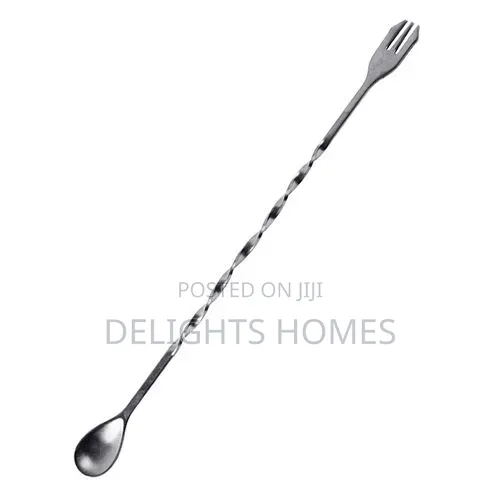 Stainless Steel Bar Spoon With Fork_b