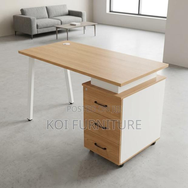 Office Desk : Modern 1.4-meter Wooden Office Computer Desk - thumbnail 4