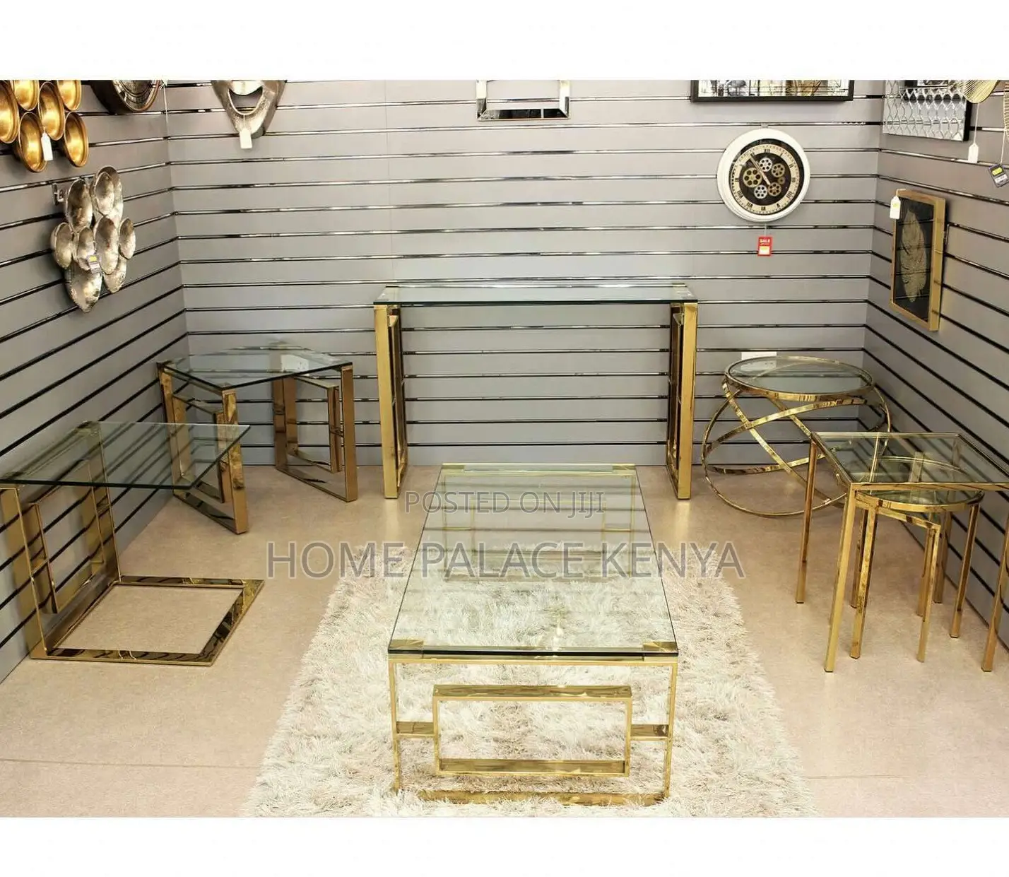 Coffee Table: Glass Top Coffee Table With Gold Stainless Steel Base