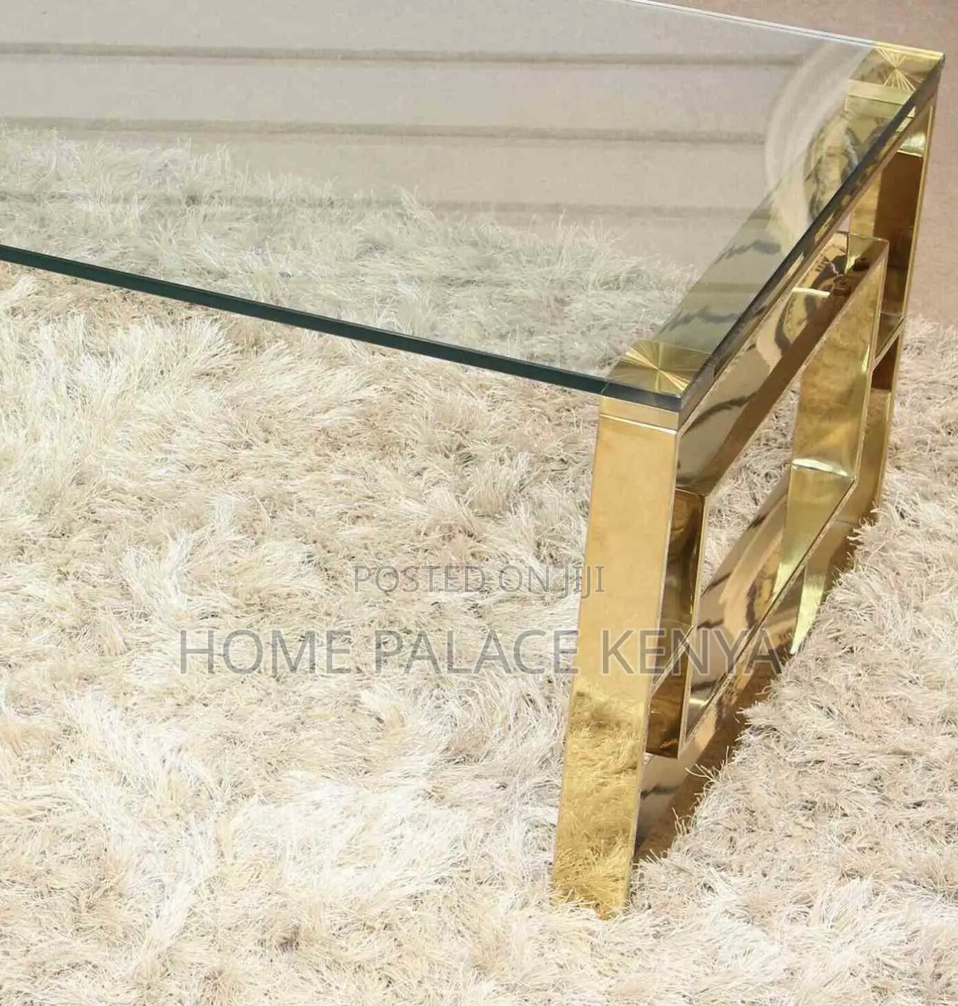 Coffee Table: Glass Top Coffee Table With Gold Stainless Steel Base
