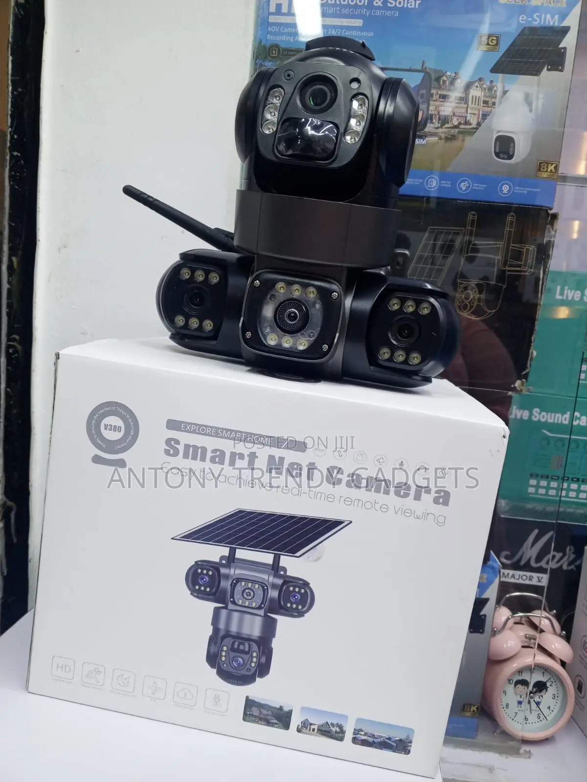 V380 Triple-Lens Solar 4g CCTV Security Camera With PTZ Functionality