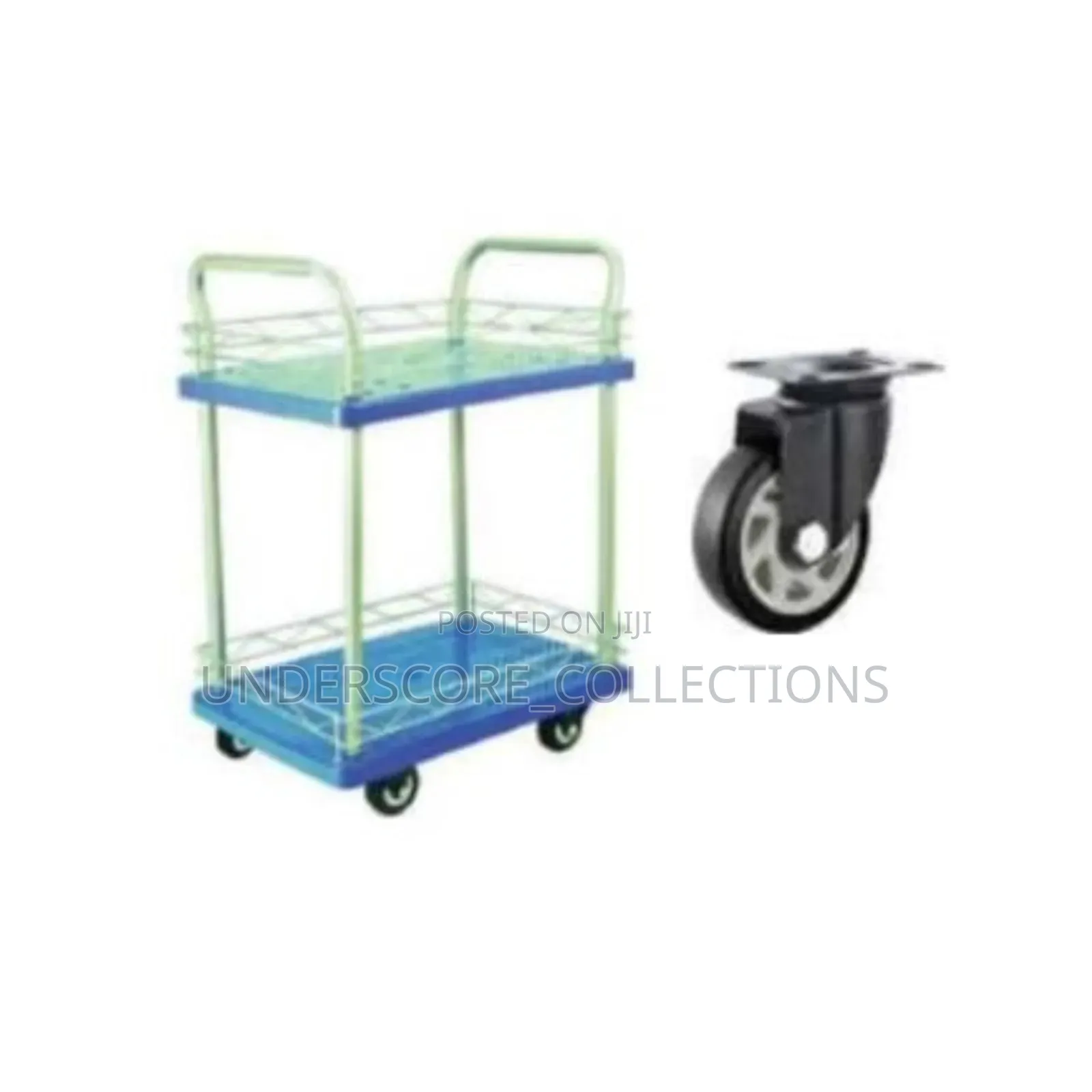 2-Tier Plastic Service Cart With a 300kg Weight Capacity