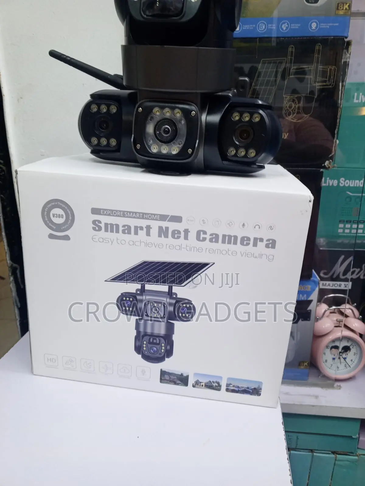 V380 Solar 4g Triple Lens PTZ Security Camera Outdoor CCTV