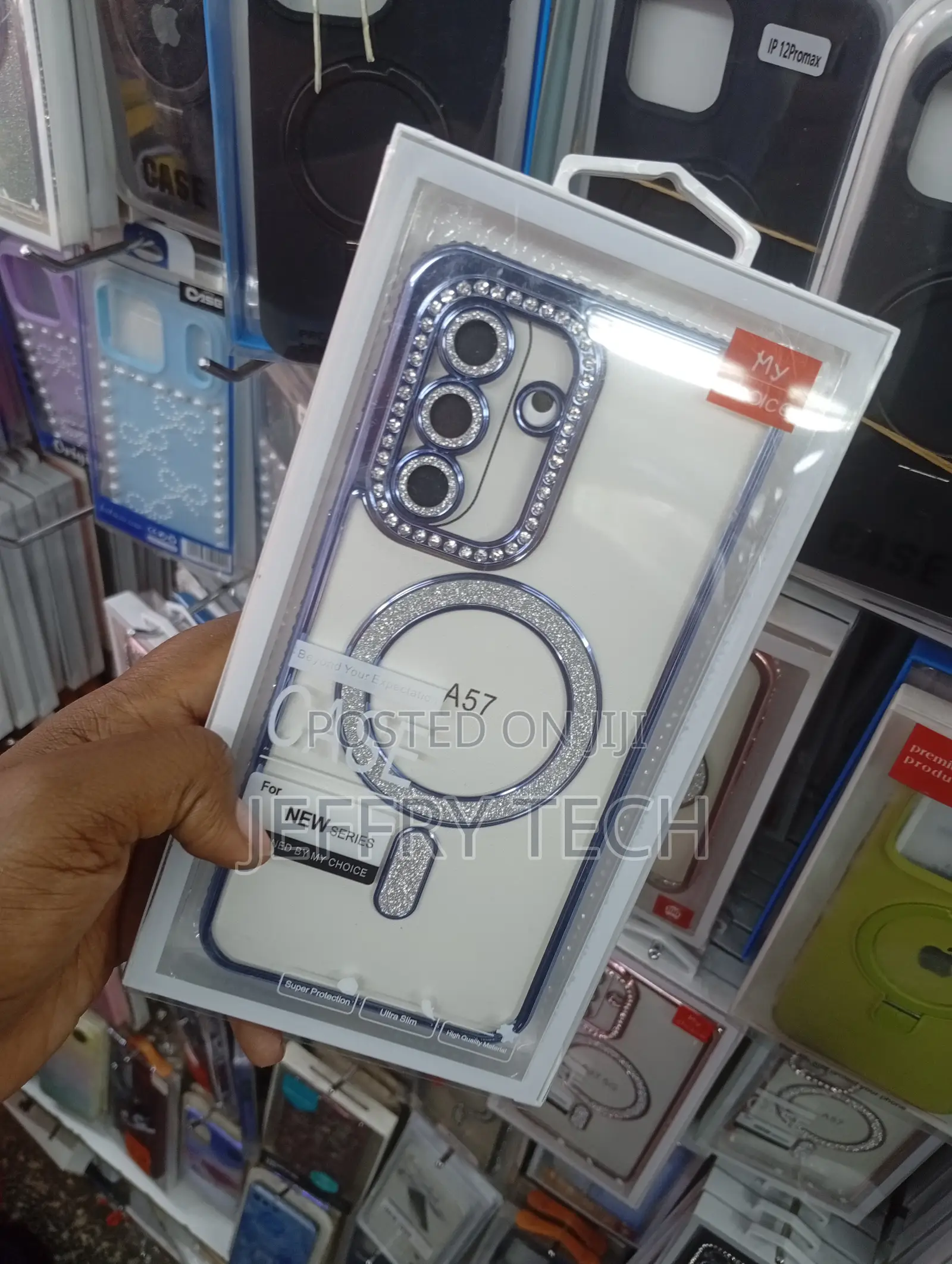 Blue Magnetic Plated Phone Case Designed for the Samsung Galaxy A57.