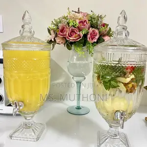 Heavy 5l Clear Glass Beverages / Juice Dispenser