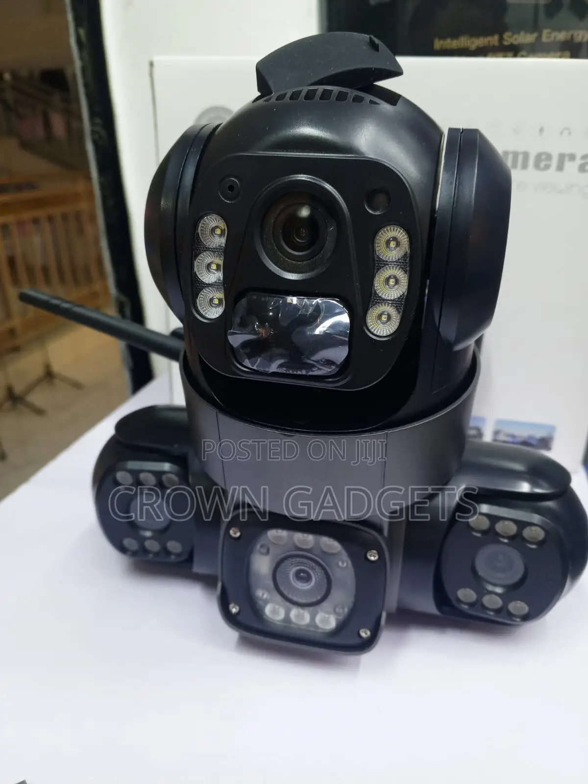 Solar Powered V380 CCTV Camera Triple Lens Security Cam