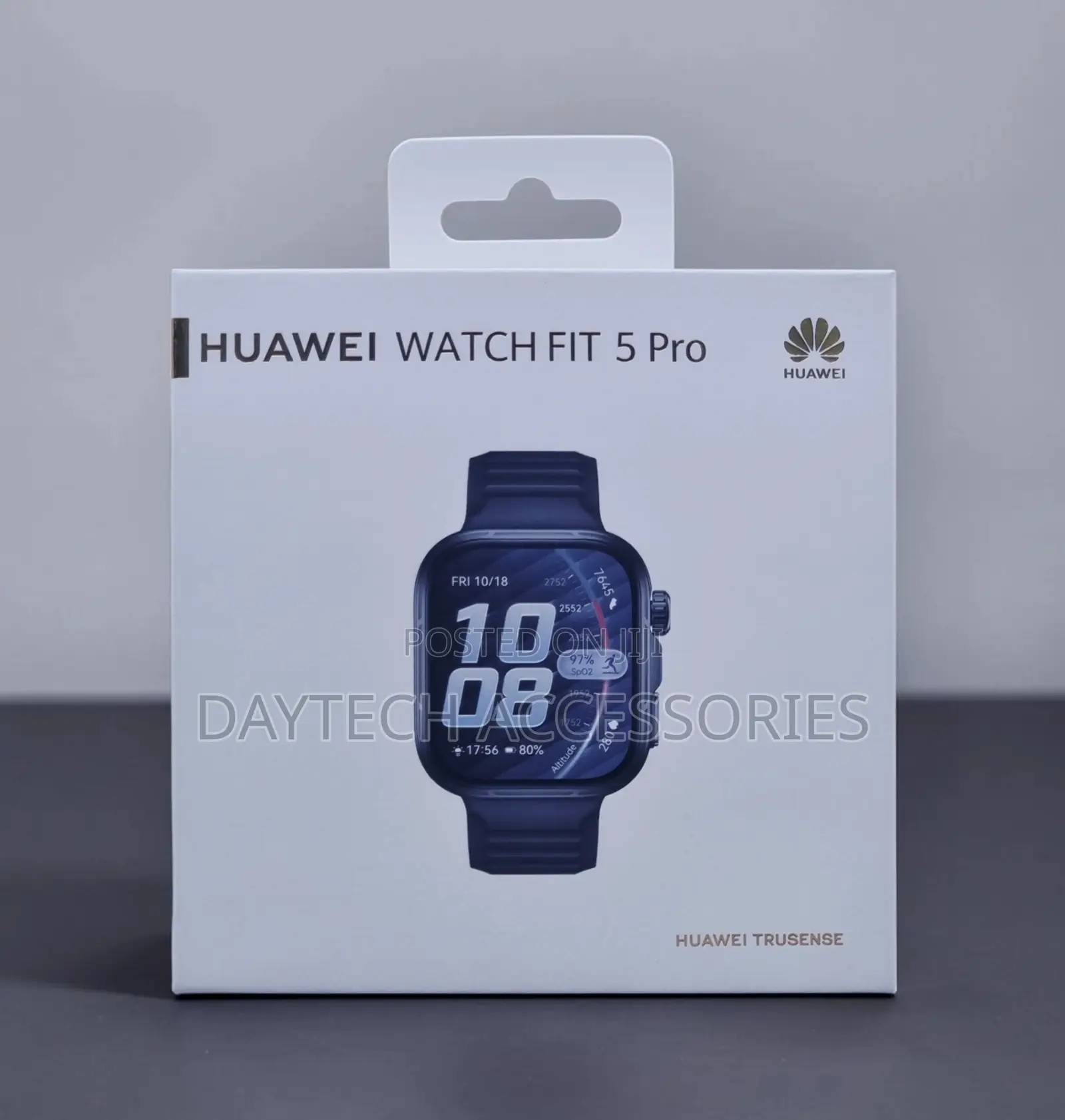 This Is a Huawei Watch Fit 5 Pro Smartwatch in a Sleek Blue Finish.