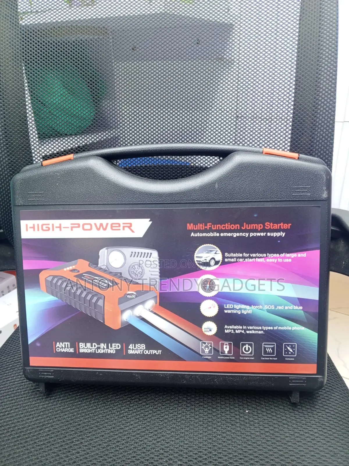 Portable Car Jump Starter Air Compressor Emergency Power Kit