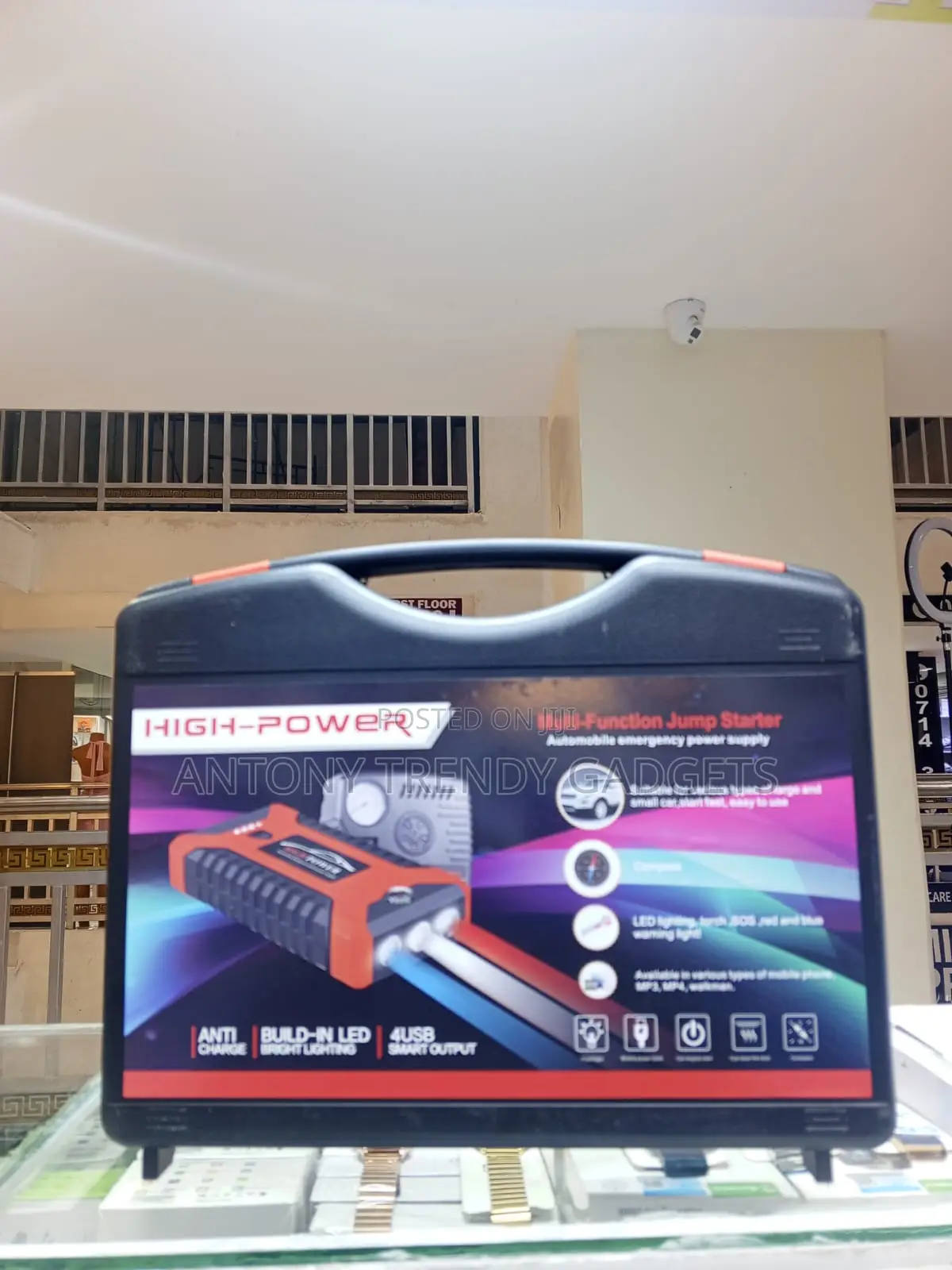 Portable Car Battery Booster With Air Compressor Torch