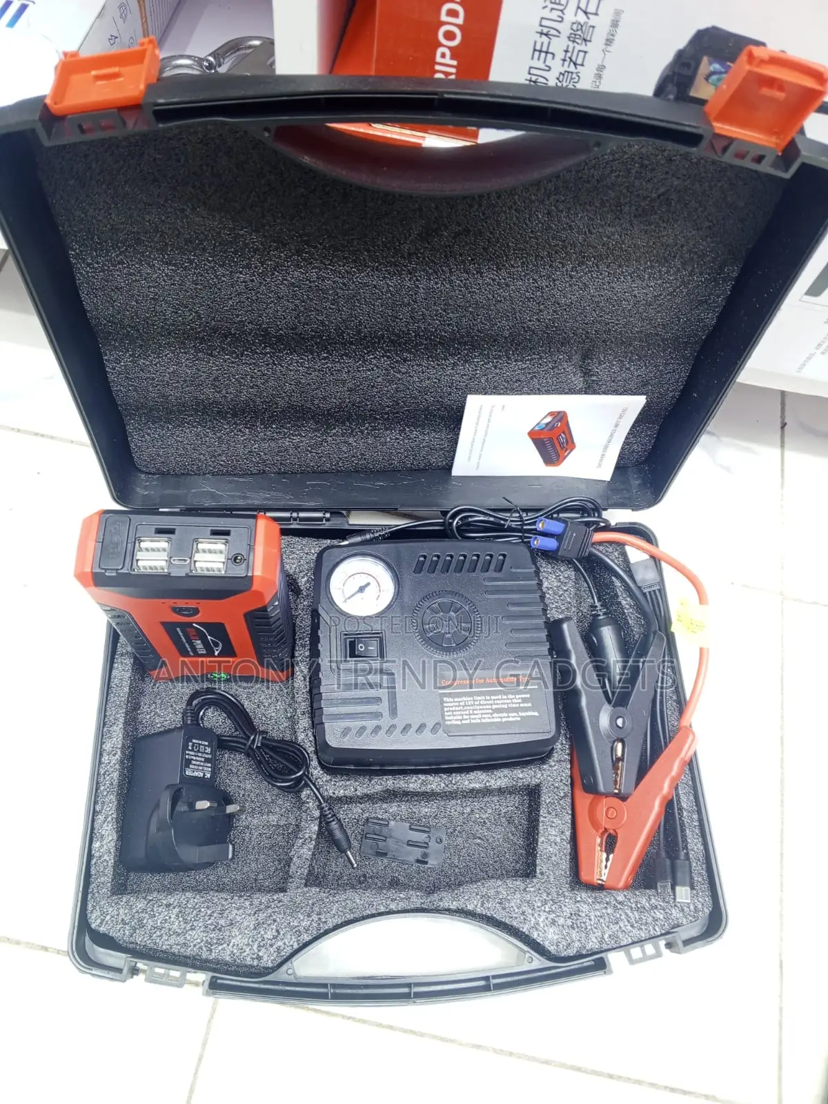 12v Emergency Car Jump Starter Pump Inflator Kit