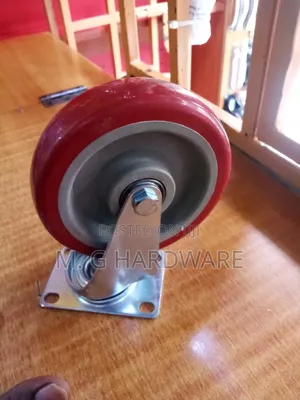 Red Castor Wheel Ordinary 5"