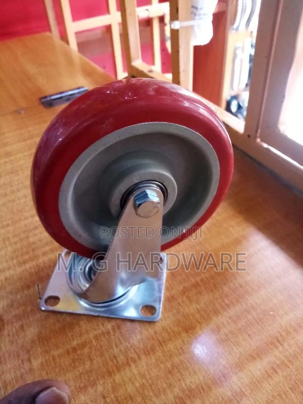 Red Castor Wheel Ordinary 5"