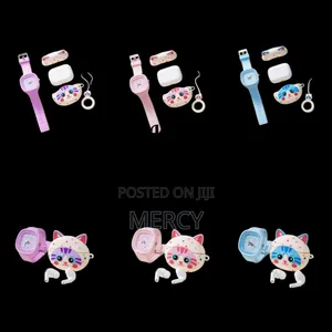 *Cute Cat Watch Combo* Watch + Wireless Ear Buds + Cute Case.