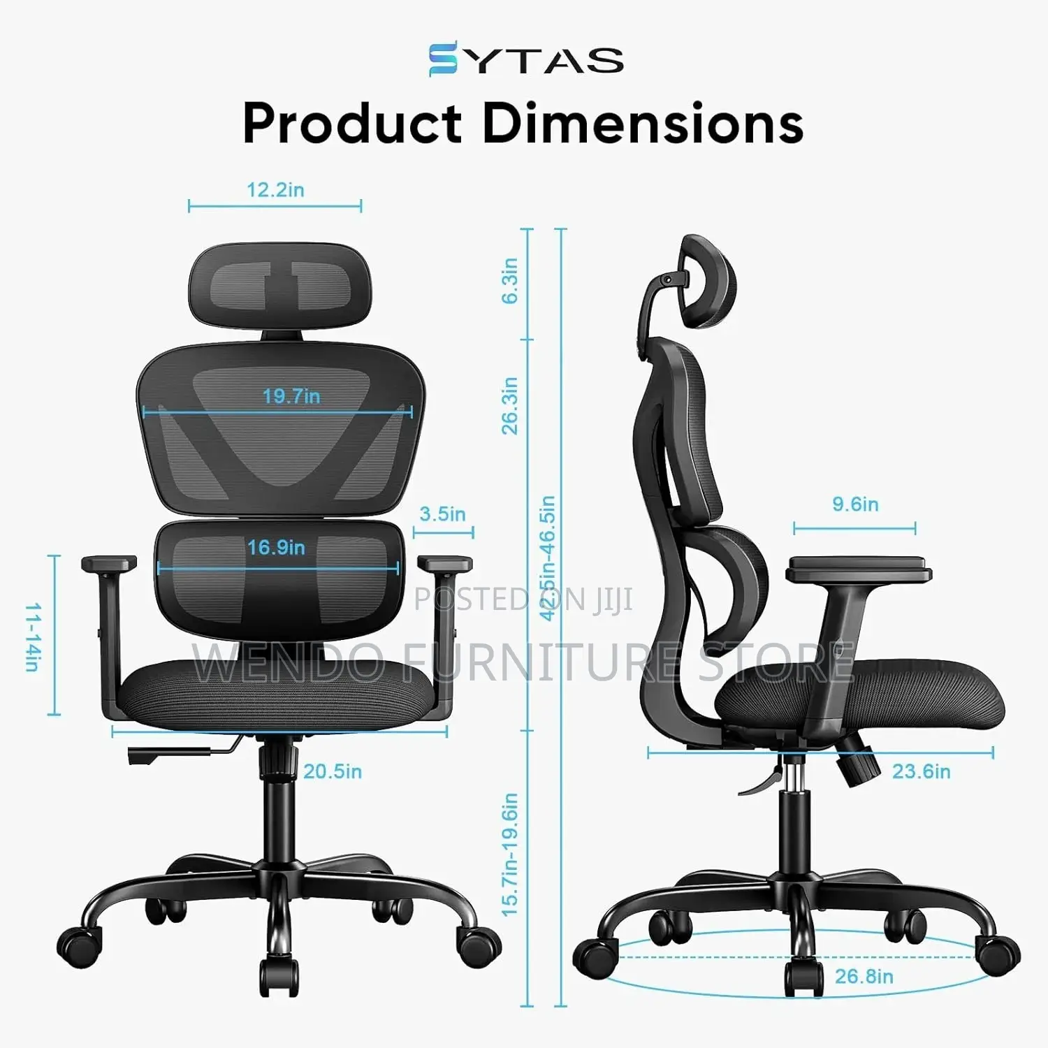Office Chairs; Executive High Back Mesh Fabric Orthopedic Chairs
