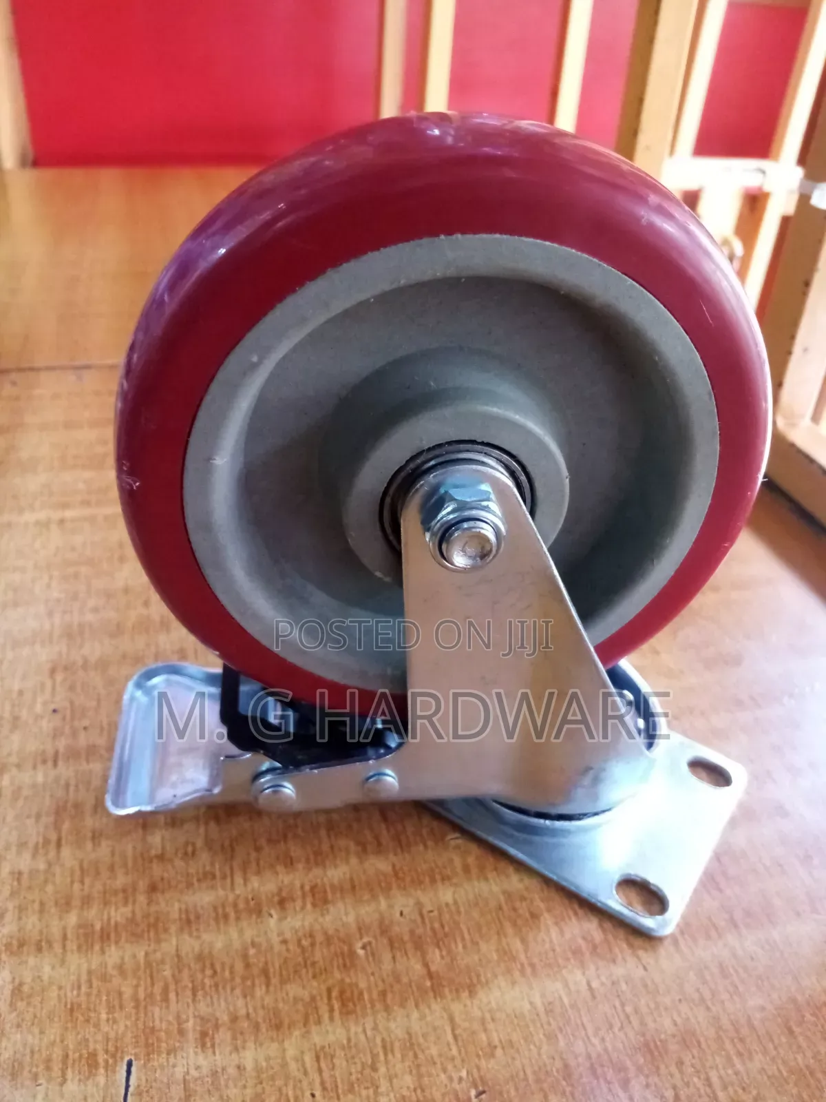 Red Castor Wheel 5" Brake