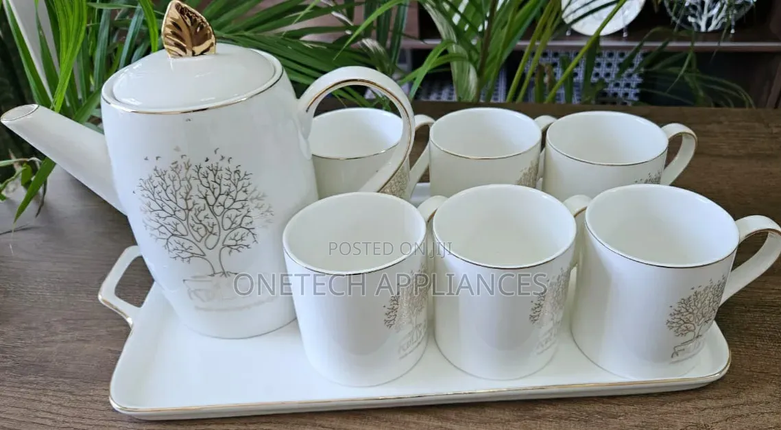 Luxury Ceramic 7 In1 Tea Set With Ceramic Tray
