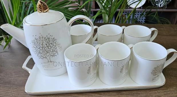 Luxury Ceramic 7 In1 Tea Set With Ceramic Tray