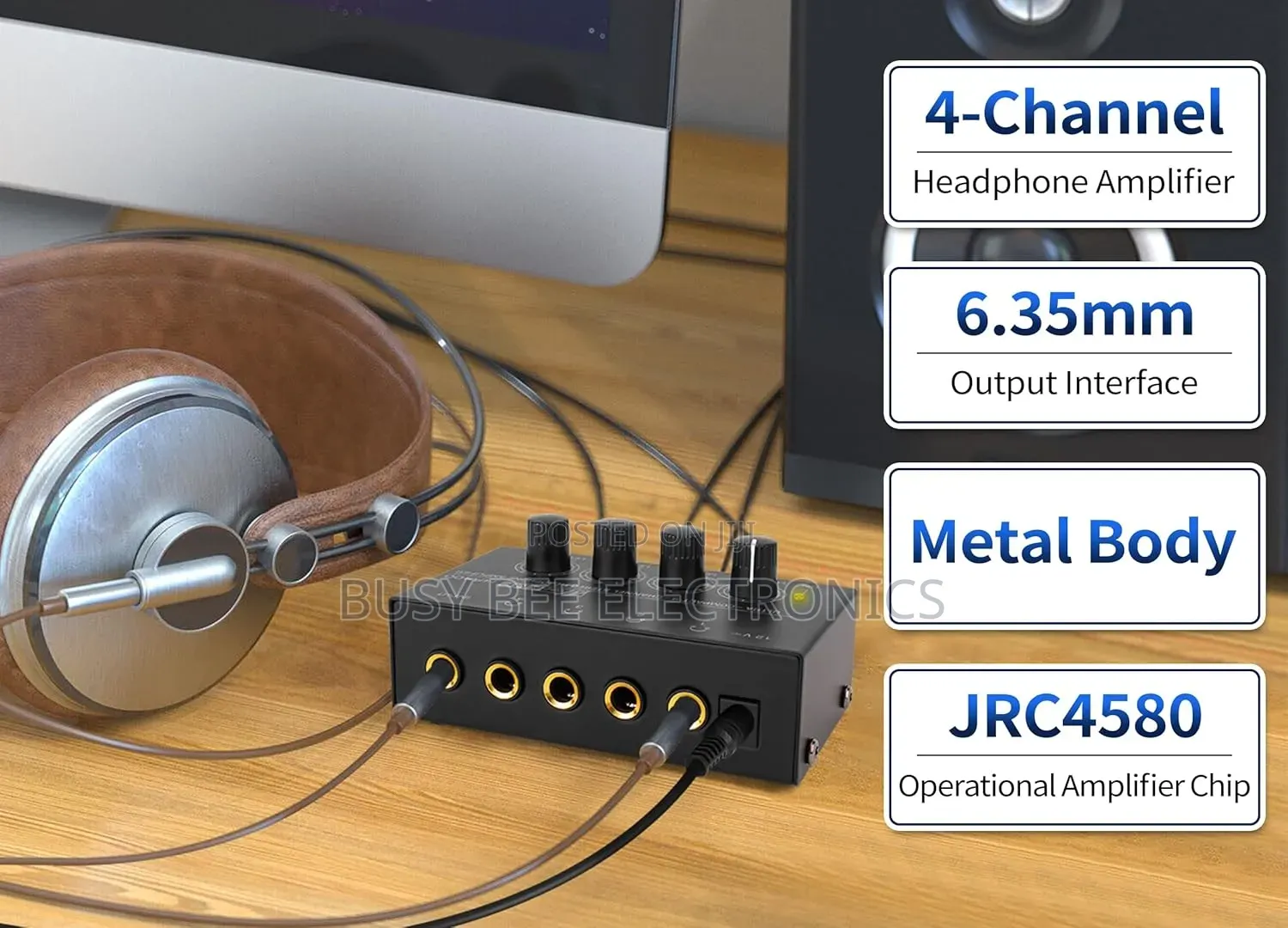 Ha400 4-Channel Metal Stereo Headphone Amplifier