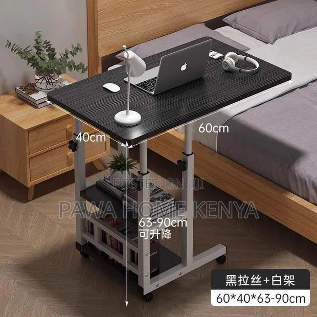 Adjustable C-Shaped Side Table With Wheels - thumbnail 4