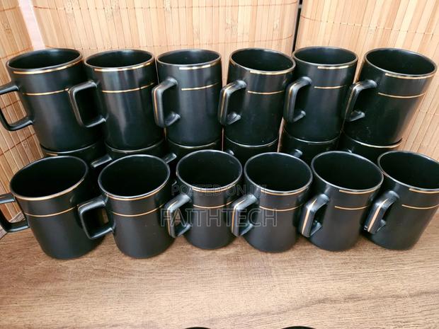 High Quality Black Ceramic Mug Gold Line