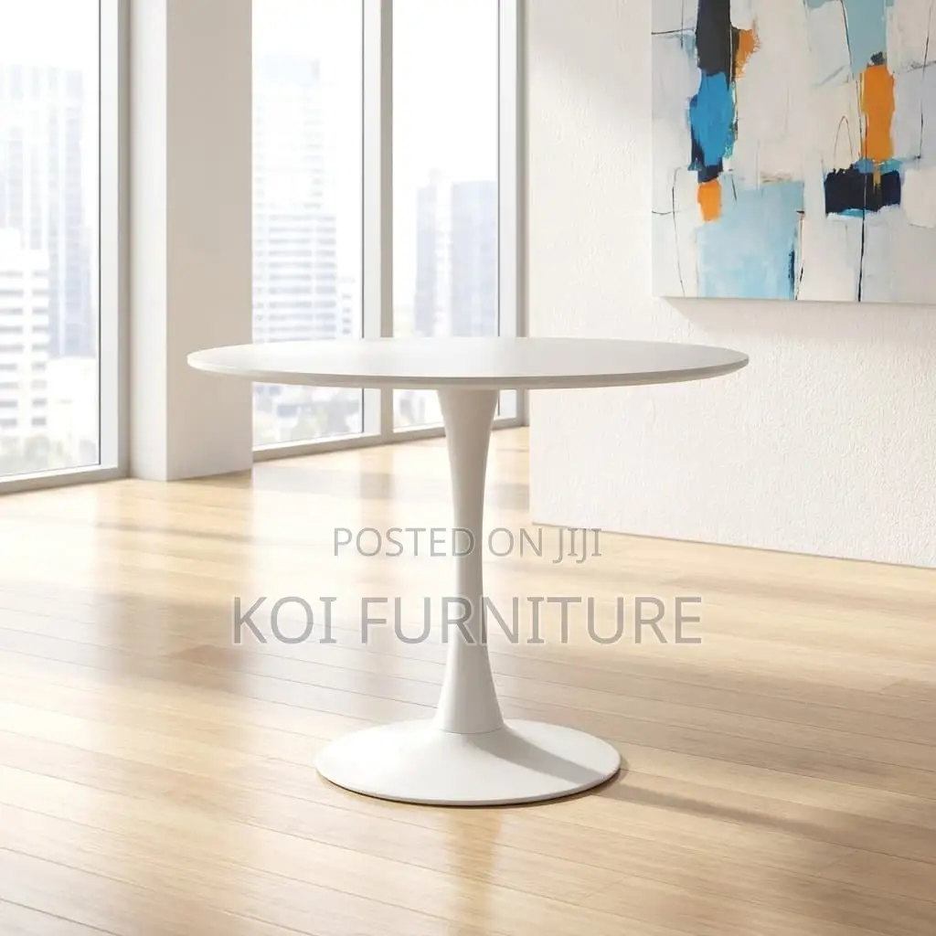 Office Table : Modern White Round Tulip Dining Table