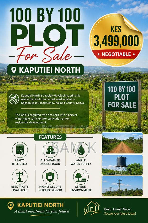 100 by 100 Plot for Sale Kaputiei North