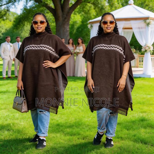 Brown Classy Warm Poncho - thumbnail 2