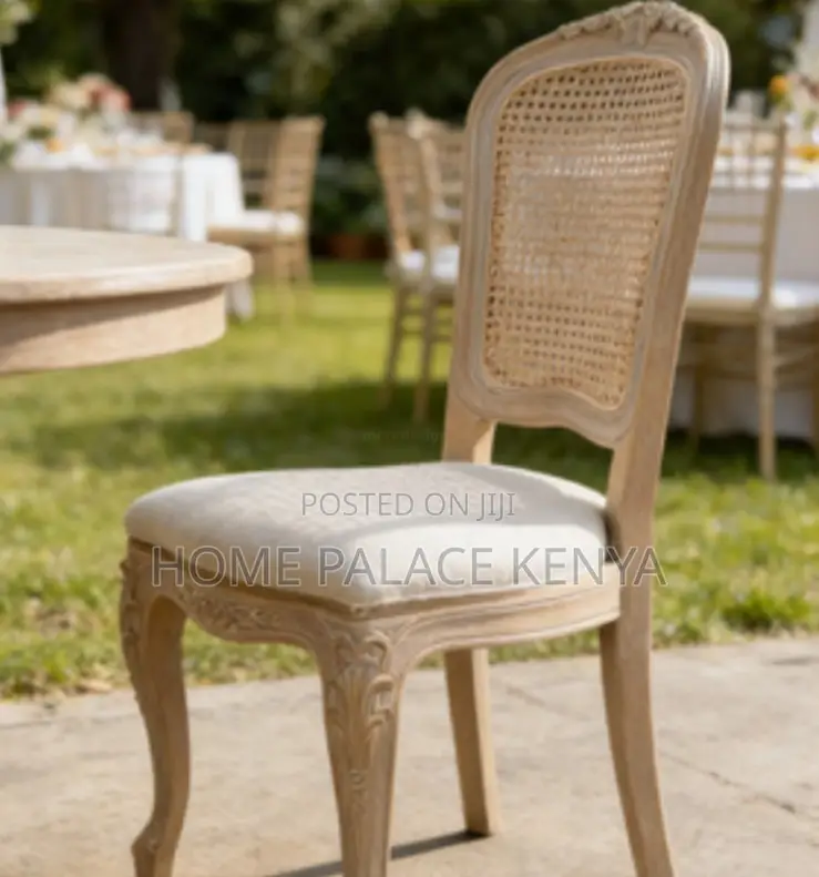 Dining Chair: Louis Style Plastic Dining Chair With Rattan Backrest