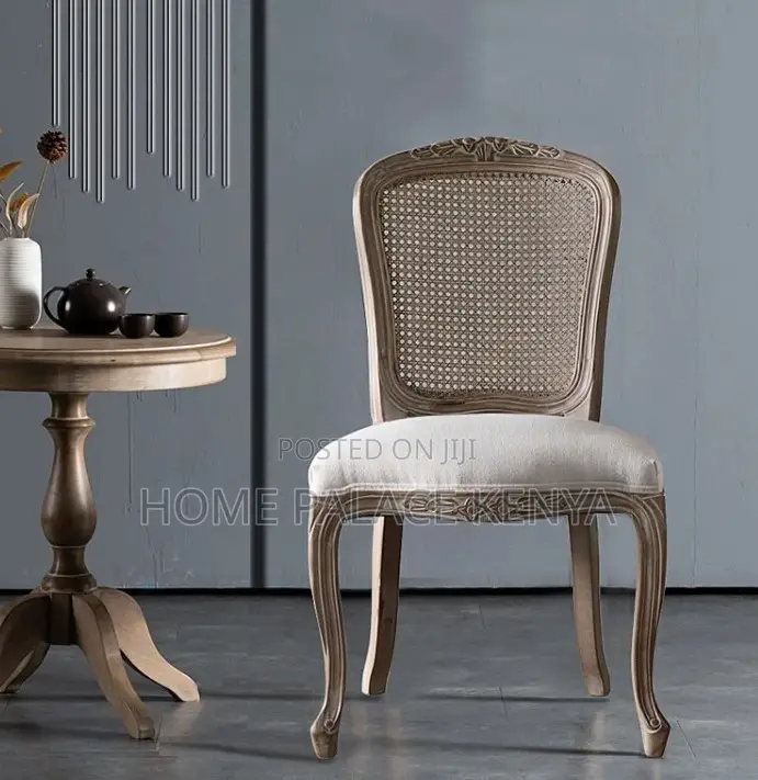 Dining Chair: Louis Style Plastic Dining Chair With Rattan Backrest