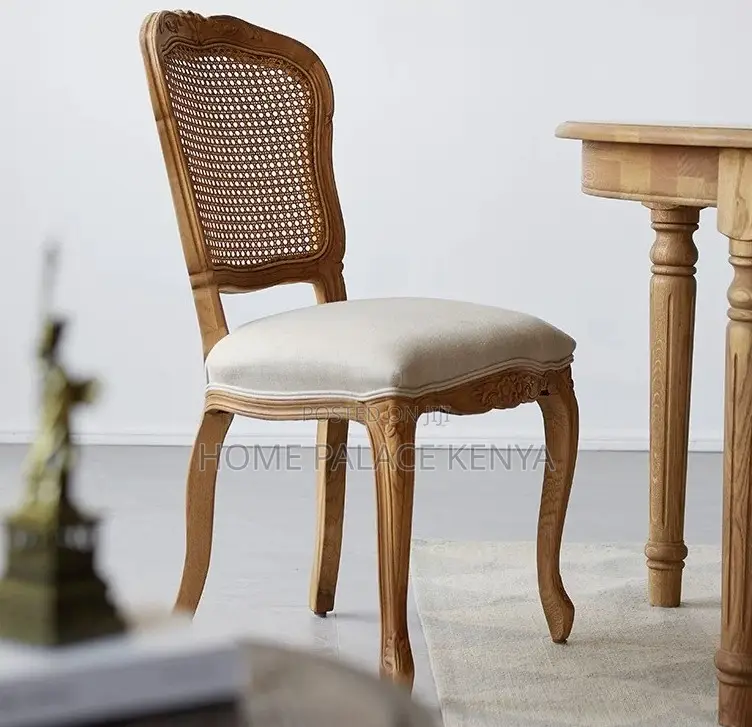 Dining Chair: Louis Style Plastic Dining Chair With Rattan Backrest