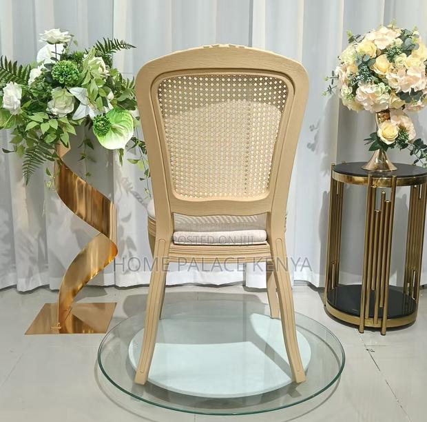 Dining Chair: Louis Style Plastic Dining Chair With Rattan Backrest - thumbnail 8