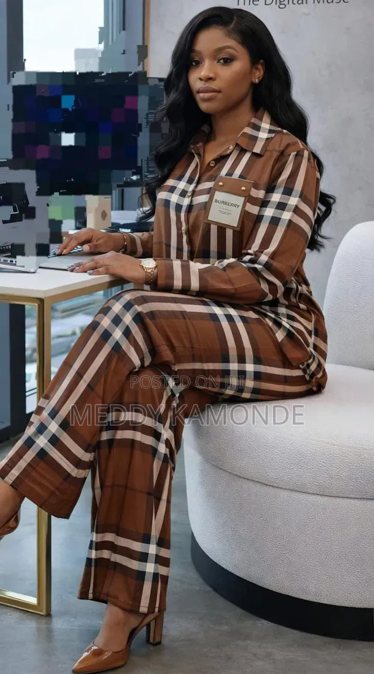 Checked Checked Trouser Set
