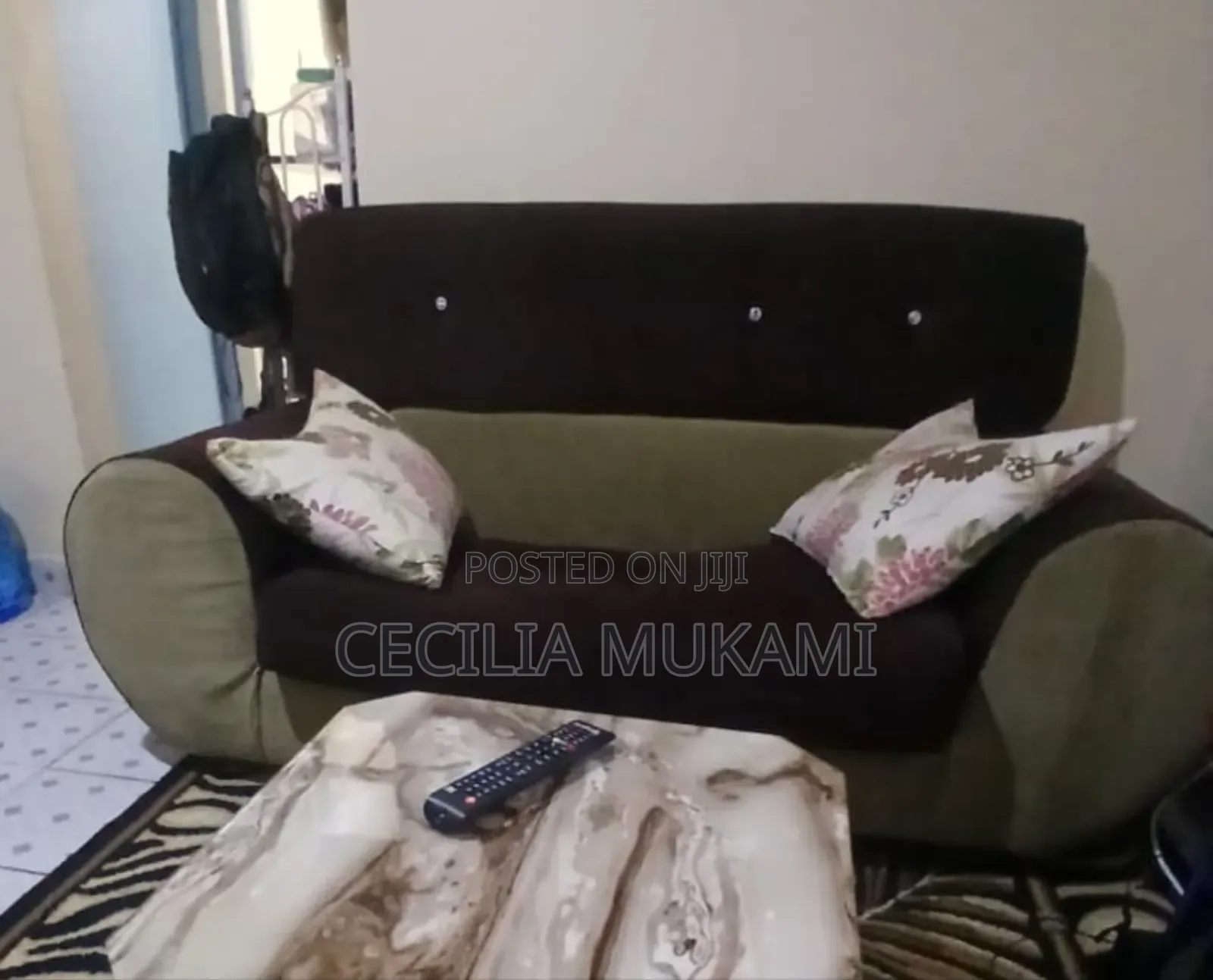2 Seater Chocolate Brown With Two Pillows