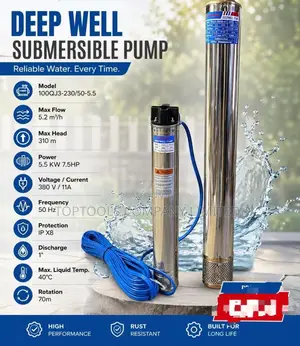 3phase Deep Well Submersible Pump 310m 7.5hp 5.5kw