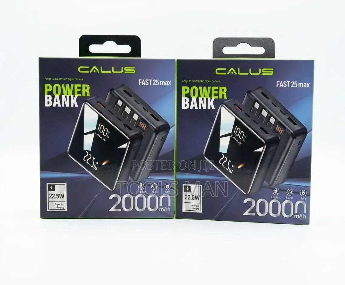 Calus 20000mah 22.5w Super Fast Charging Power Bank - Digital Display.