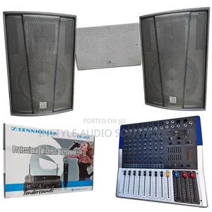 8 Channels Medium Sound System - (2)15" Speakers - 8 Ch Powered Mixer