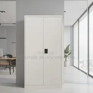2-Door Full White Shelf Gym Storage File Cabinet
