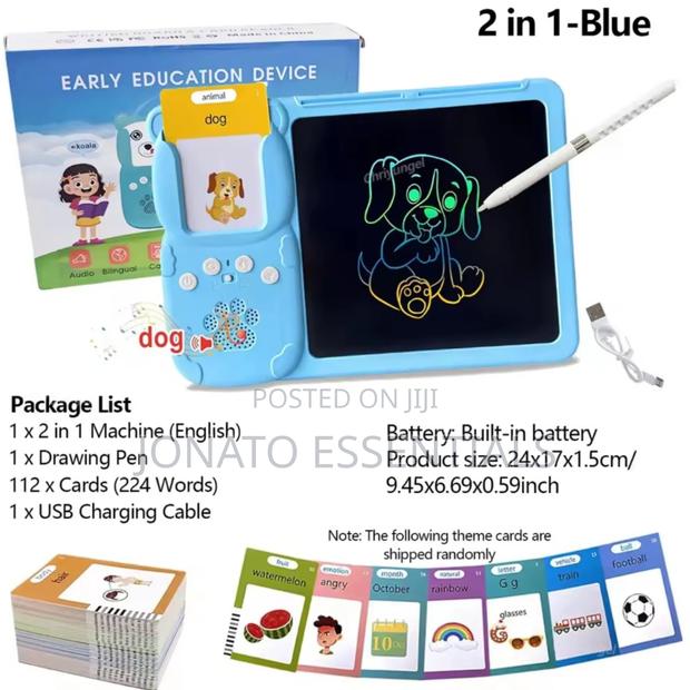 ​2 in 1 Kids Talking Flash Cards LCD Writing Drawing Board Tablet - thumbnail 2