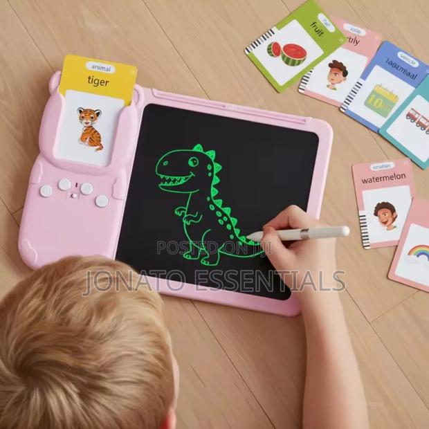 ​2 in 1 Kids Talking Flash Cards LCD Writing Drawing Board Tablet - thumbnail 4