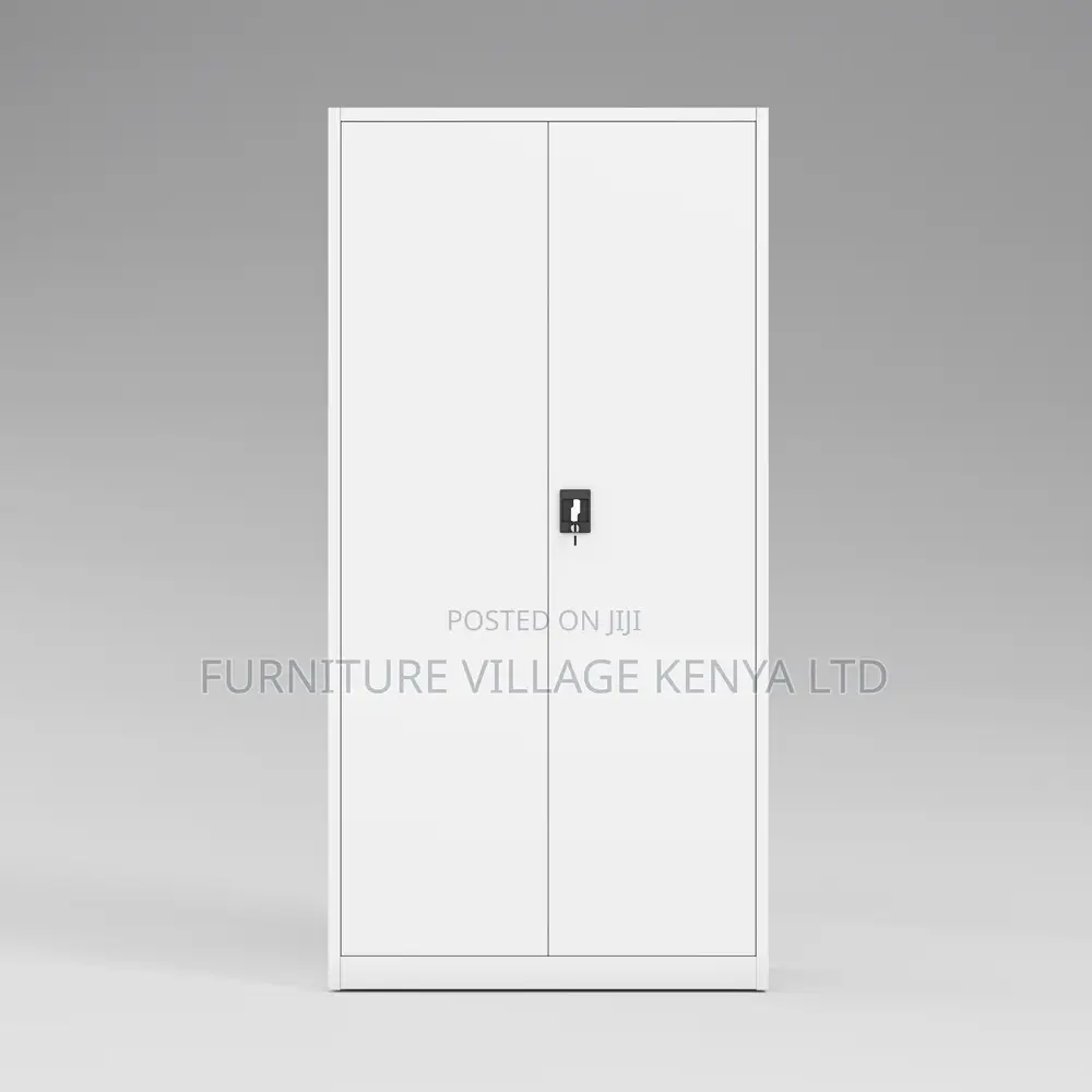 2-Door Full White Shelf Gym Storage File Cabinet