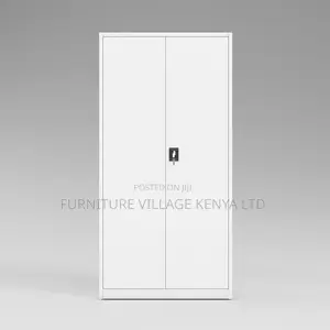 2-Door Full White Shelf Gym Storage File Cabinet