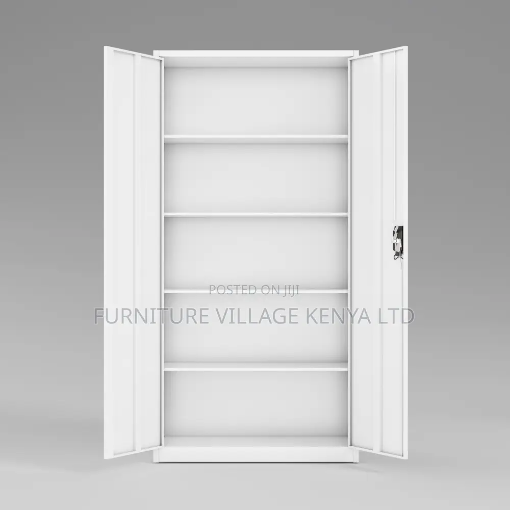 2-Door Full White Shelf Gym Storage File Cabinet