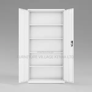 2-Door Full White Shelf Gym Storage File Cabinet