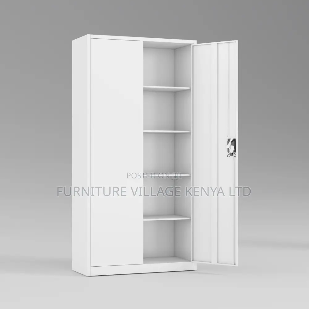 2-Door Full White Shelf Gym Storage File Cabinet