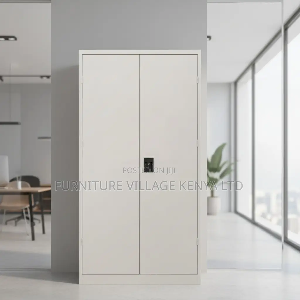 2-Door Full White Shelf Gym Storage File Cabinet