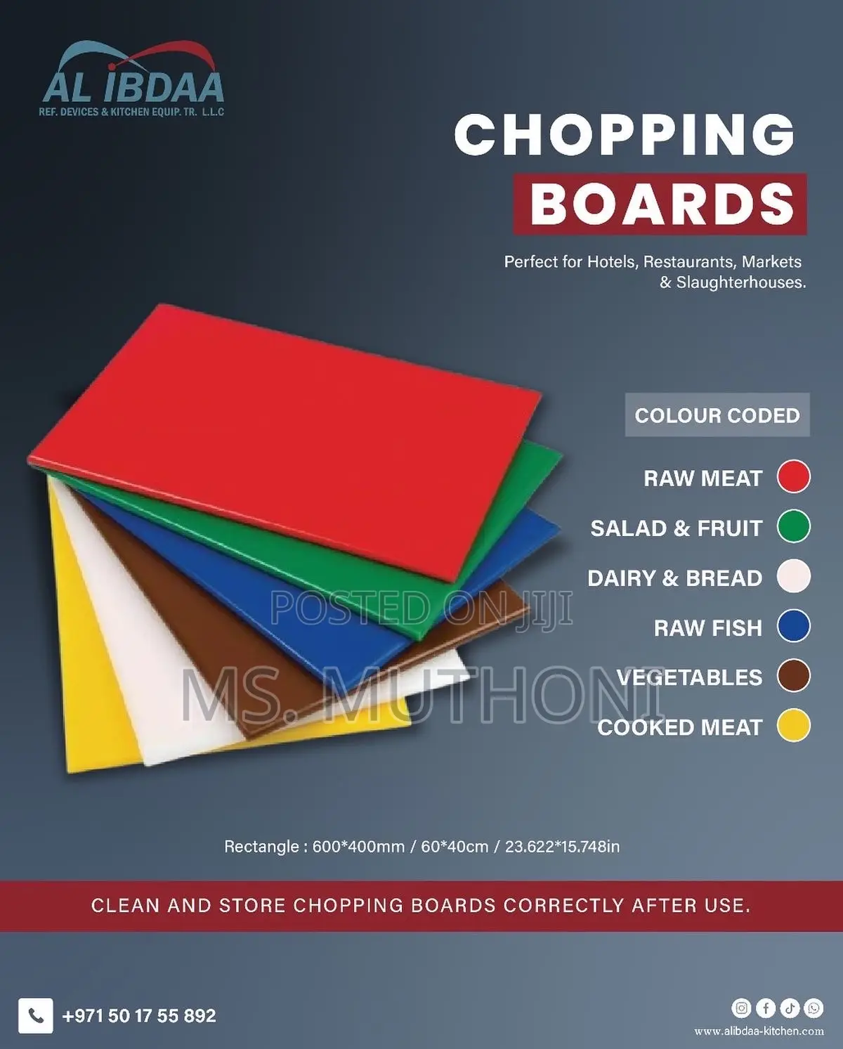 Medium ( : *50cm ×35cm×1.5cm* ) Commercial-Grade Hdpe Cutting Board