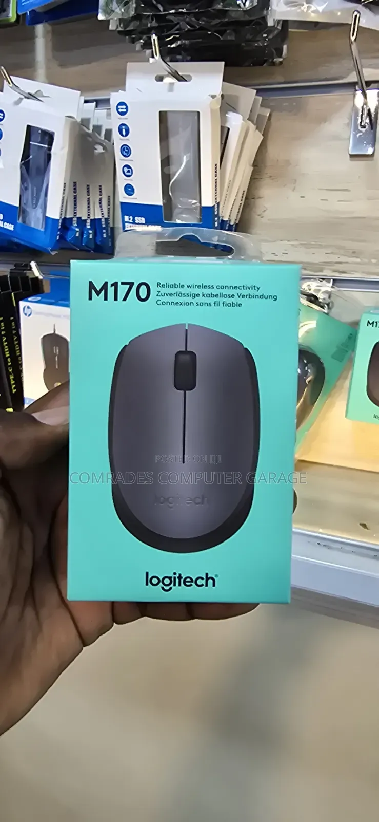 Logitech M170 Wireless Mouse in Grey.