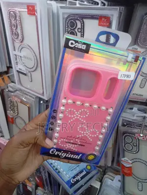 Phone Case Pearl Bows and an Iridescent for an Apple iPhone 17 Pro.