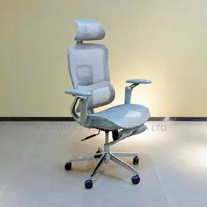 Swivel White Ergonomic Desk Seat With Footrest