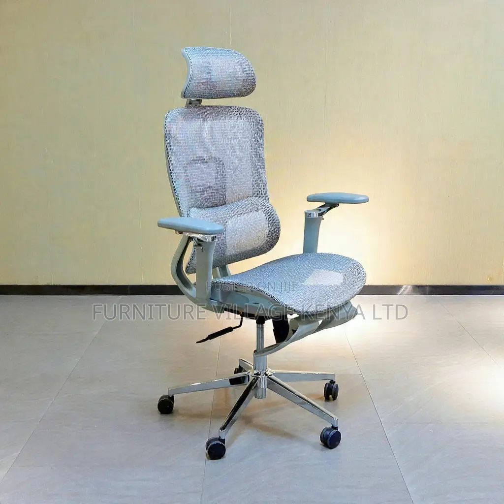 Swivel White Ergonomic Desk Seat With Footrest